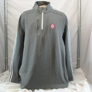 Alabama Crimson Tide Adidas 3 Stripe Men's Green Pullover 1/4 Zip Size 2XL